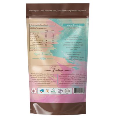 Imagen 2 del producto Psyllium Husk Organico en Polvo 500gr Keto Vegano Bio V