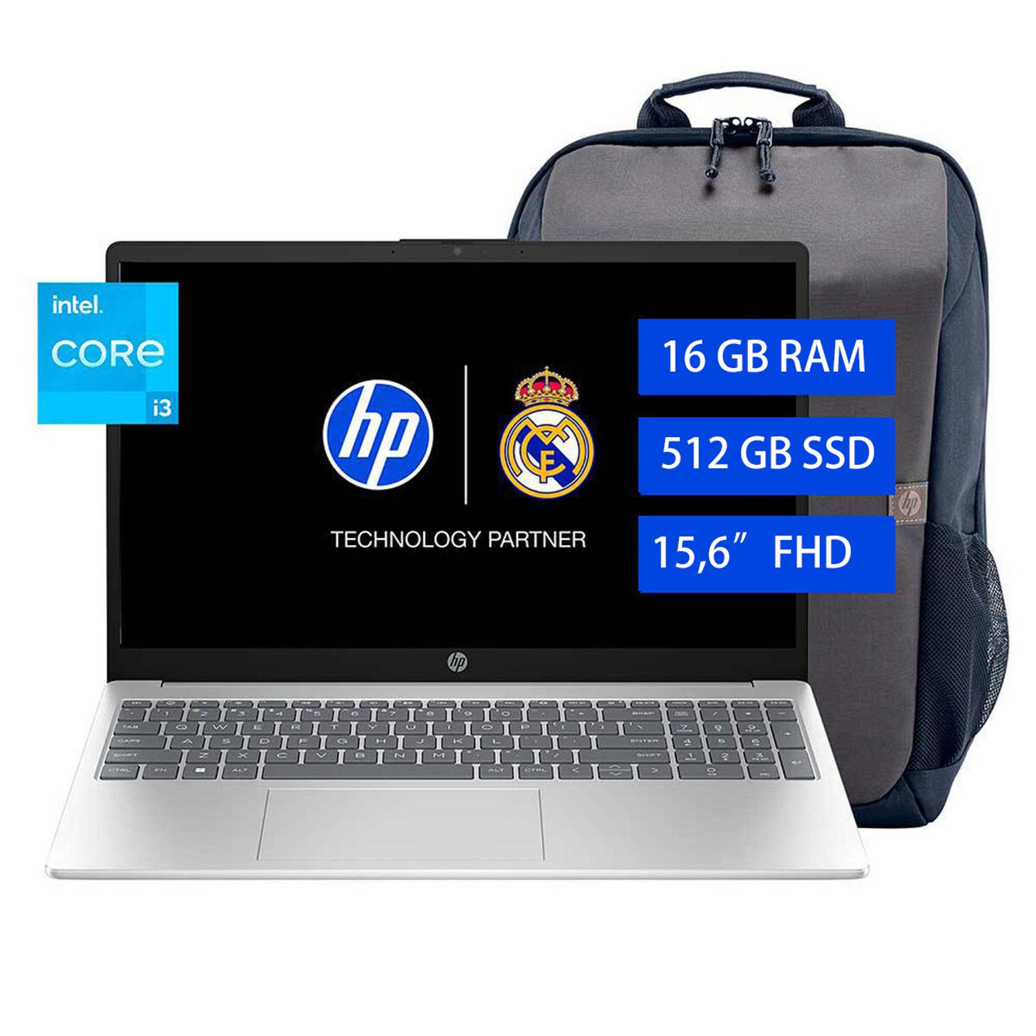 HP NOTEBOOK HP 15-FD0010LA INTEL CORE I3 16GB RAM 512GB SSD 15.6