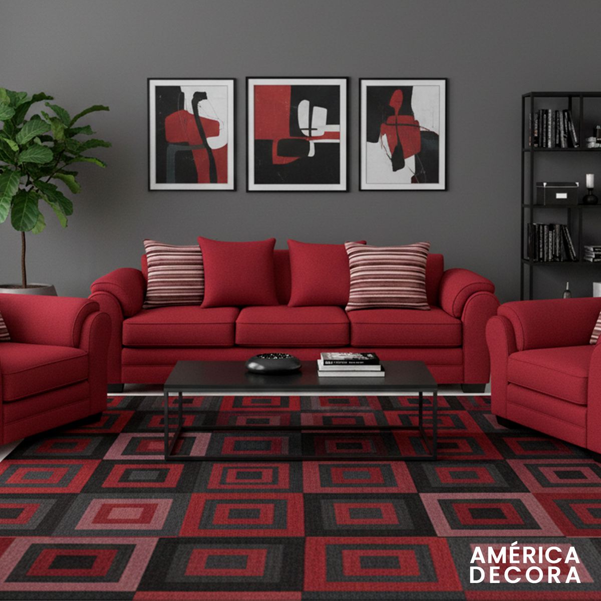 AMERICA DECORA - Living 6 Cuerpos 4+1+1 XL Con Resorte Estructural Grandón Chenille