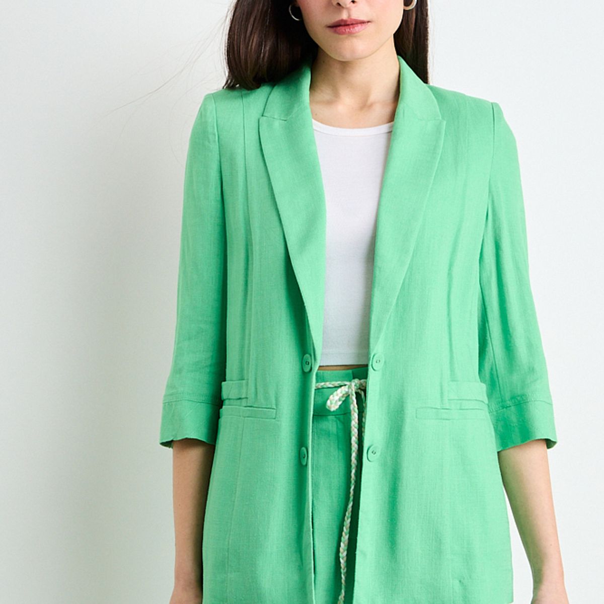IO - Blazer Liso Mujer Verde Oliva Io
