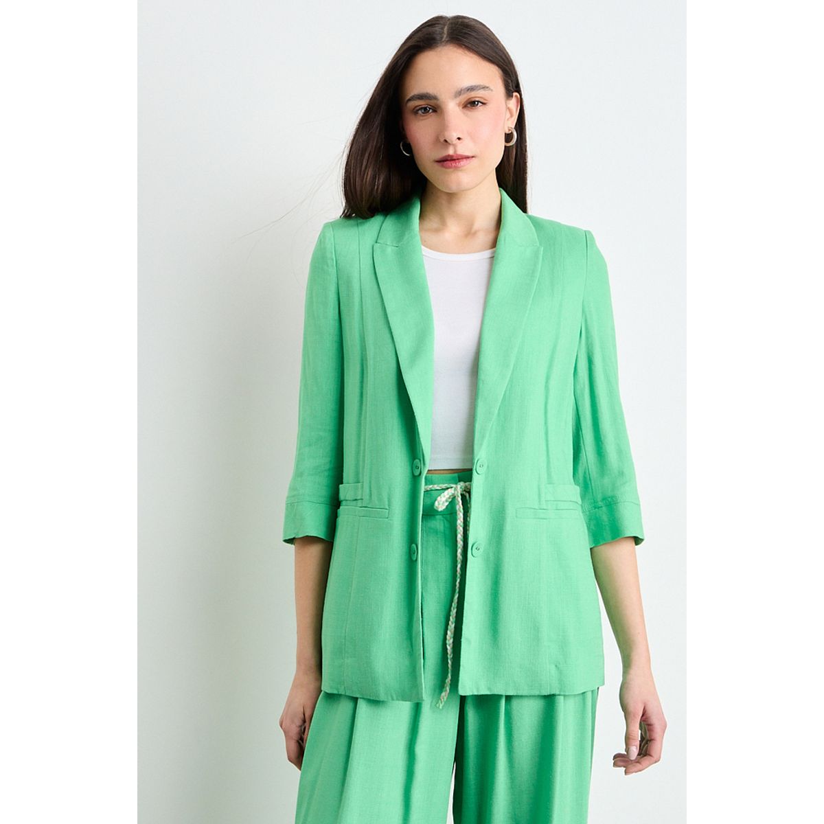 IO - Blazer Liso Mujer Verde Oliva Io