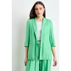 IO - Blazer Liso Mujer Verde Oliva