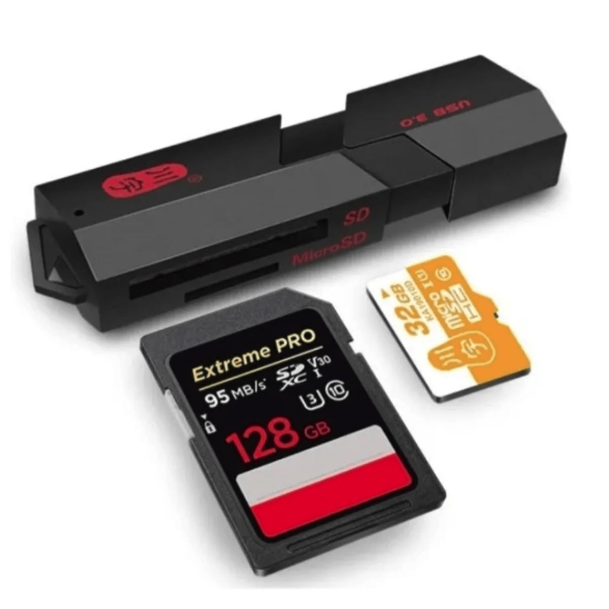 GENERICO - Lector de Tarjetas 2 en 1 USB 3.0 - 3.1 - SD / TF / Micro SD