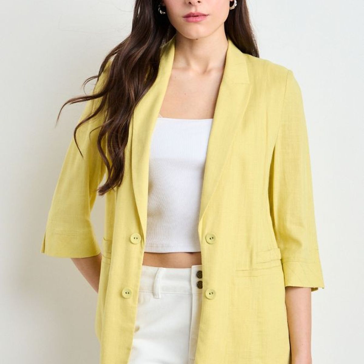 IO - Blazer Liso Mujer Amarillo Io