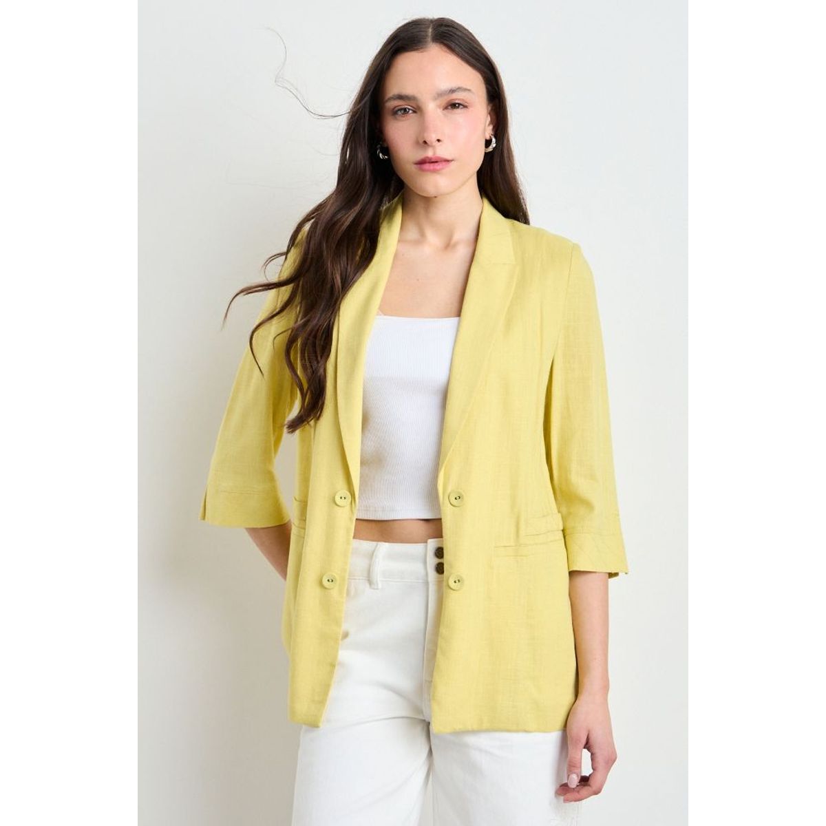 IO - Blazer Liso Mujer Amarillo Io