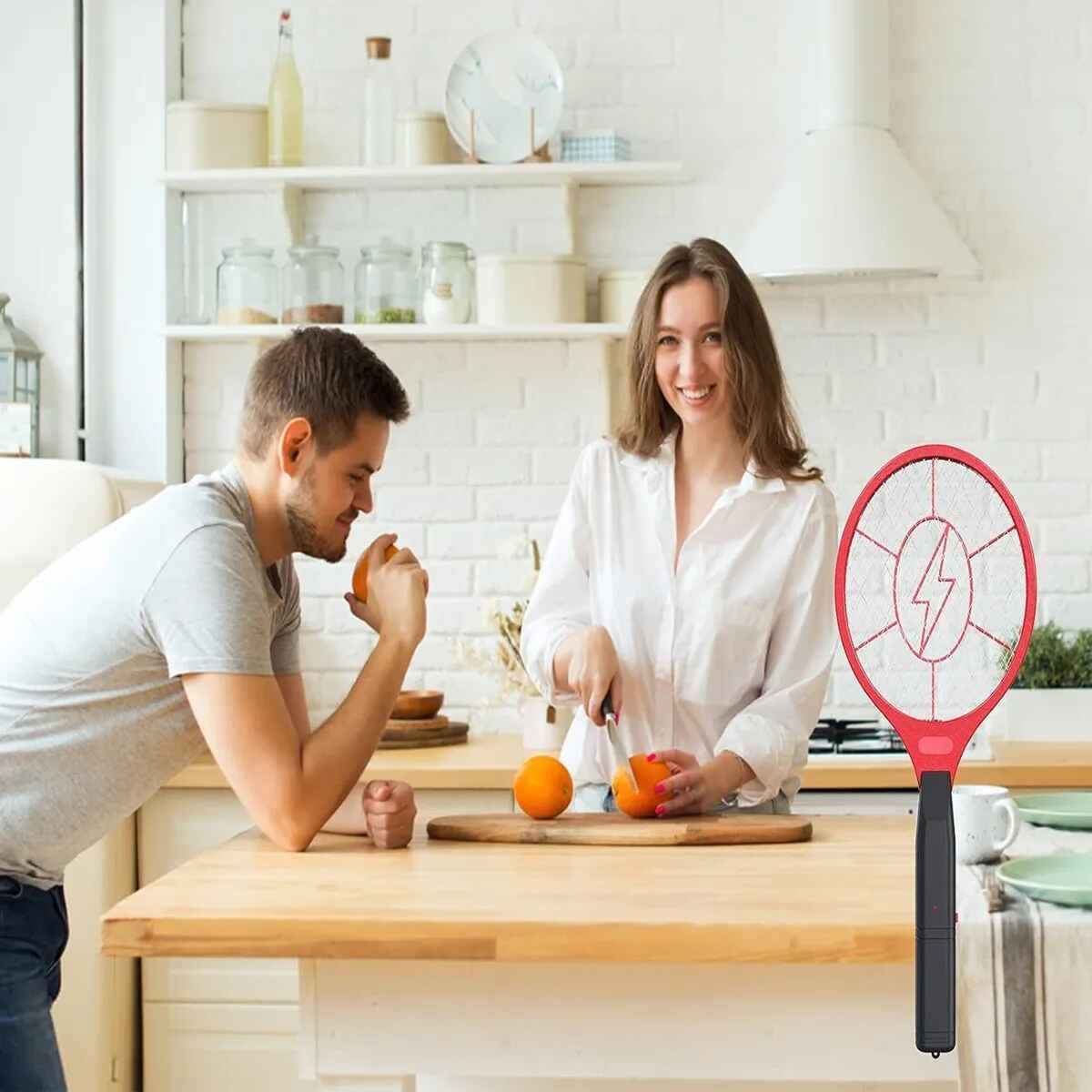 GENERICO - Mata Mosca Raqueta Electrica Recargable Insectos Mosquitos