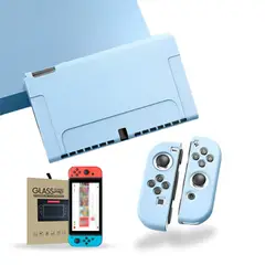 GENERICO - Carcasa Funda Silicona Para Nintendo Switch + Lámina - Celeste