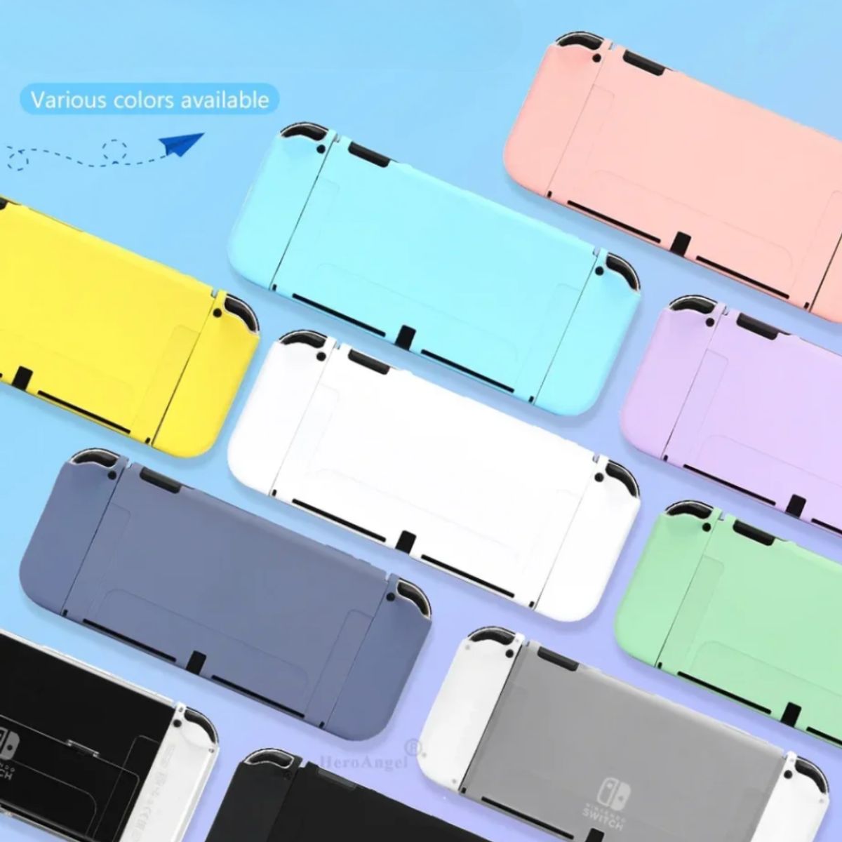 GENERICO - Carcasa Funda Silicona Para Nintendo Switch + Lámina - Celeste