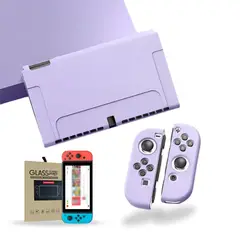 GENERICO - Carcasa Funda Silicona Para Nintendo Switch + Lámina - Morado