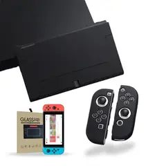 GENERICO - Carcasa Funda Silicona Para Nintendo Switch + Lámina - Negro