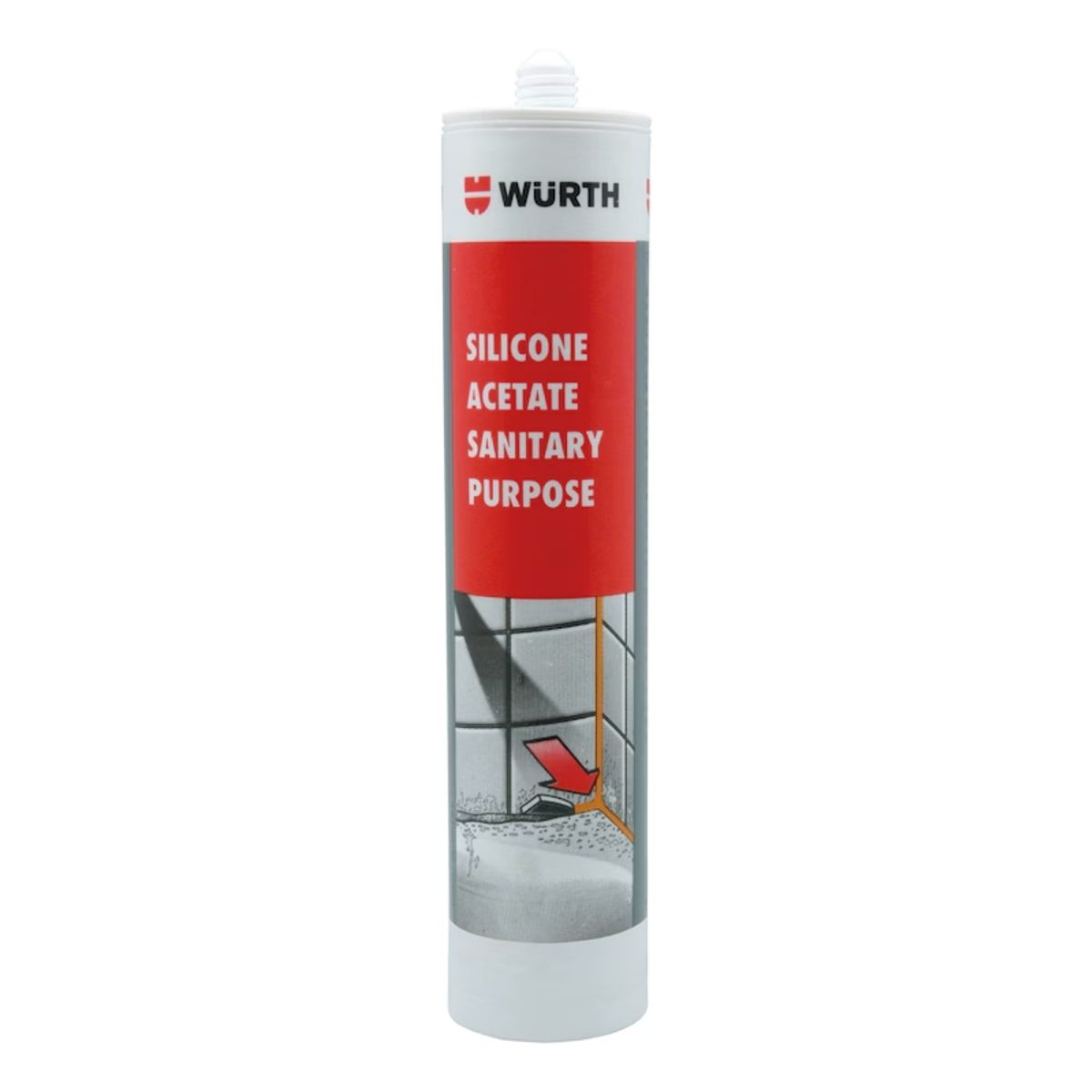 WURTH - Silicona Acética Blanca Wurth 280 Ml
