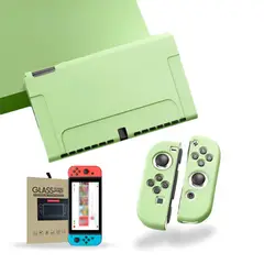 GENERICO - Carcasa Funda Silicona Para Nintendo Switch + Lámina - Verde Menta