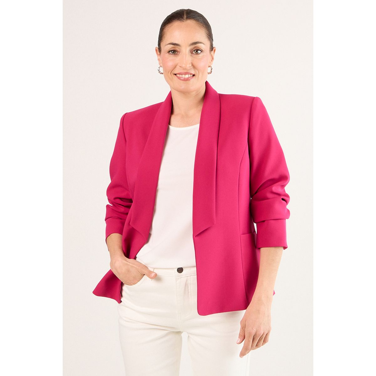 MA GRIFFE - Blazer Liso Mujer Fucsia Magriffe