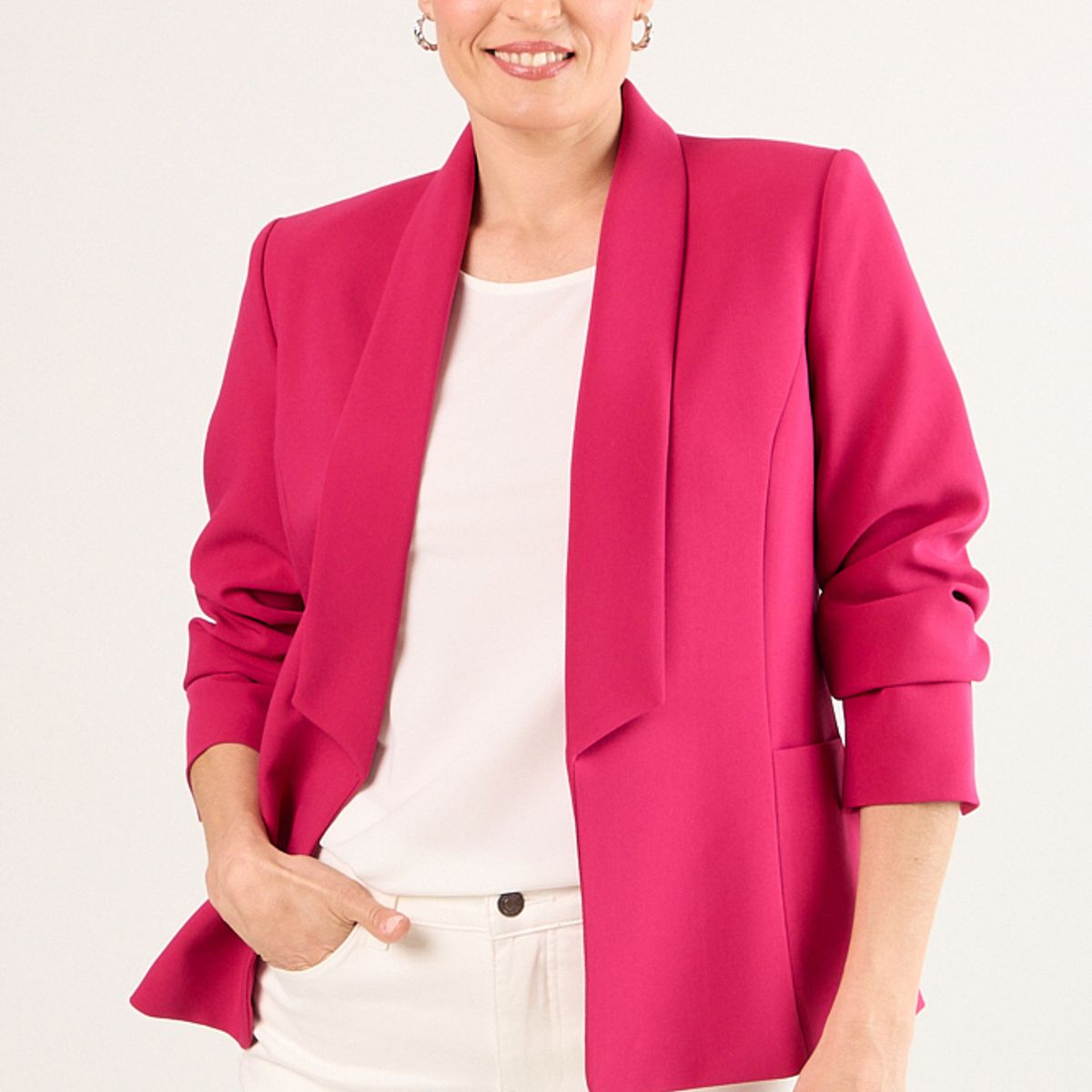 MA GRIFFE - Blazer Liso Mujer Fucsia Magriffe