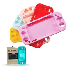 GENERICO - Carcasa Funda Silicona Para Nintendo Switch Lite + Lámina - Morado