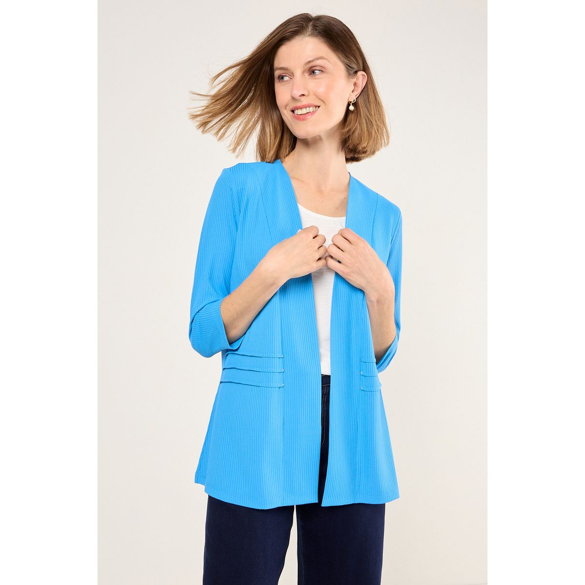 MA GRIFFE - Tapado Abierto Mujer Azul Magriffe