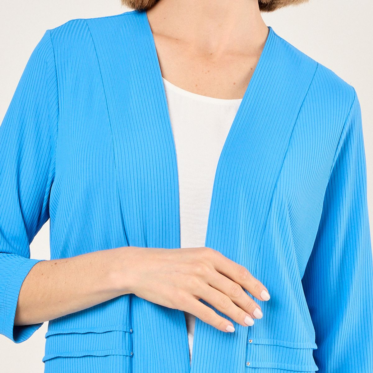 MA GRIFFE - Tapado Abierto Mujer Azul Magriffe