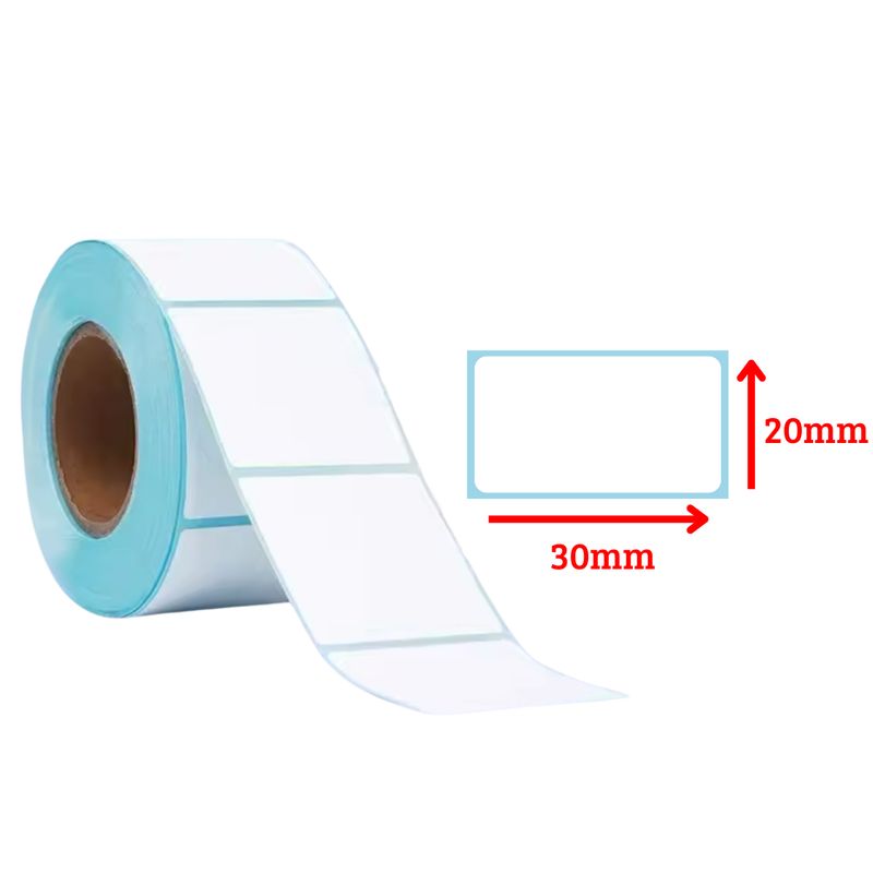 GENERICO - 10 Rollo Etiquetas Térmicas Autoadhesivas 20x30 500 Un/Rollo