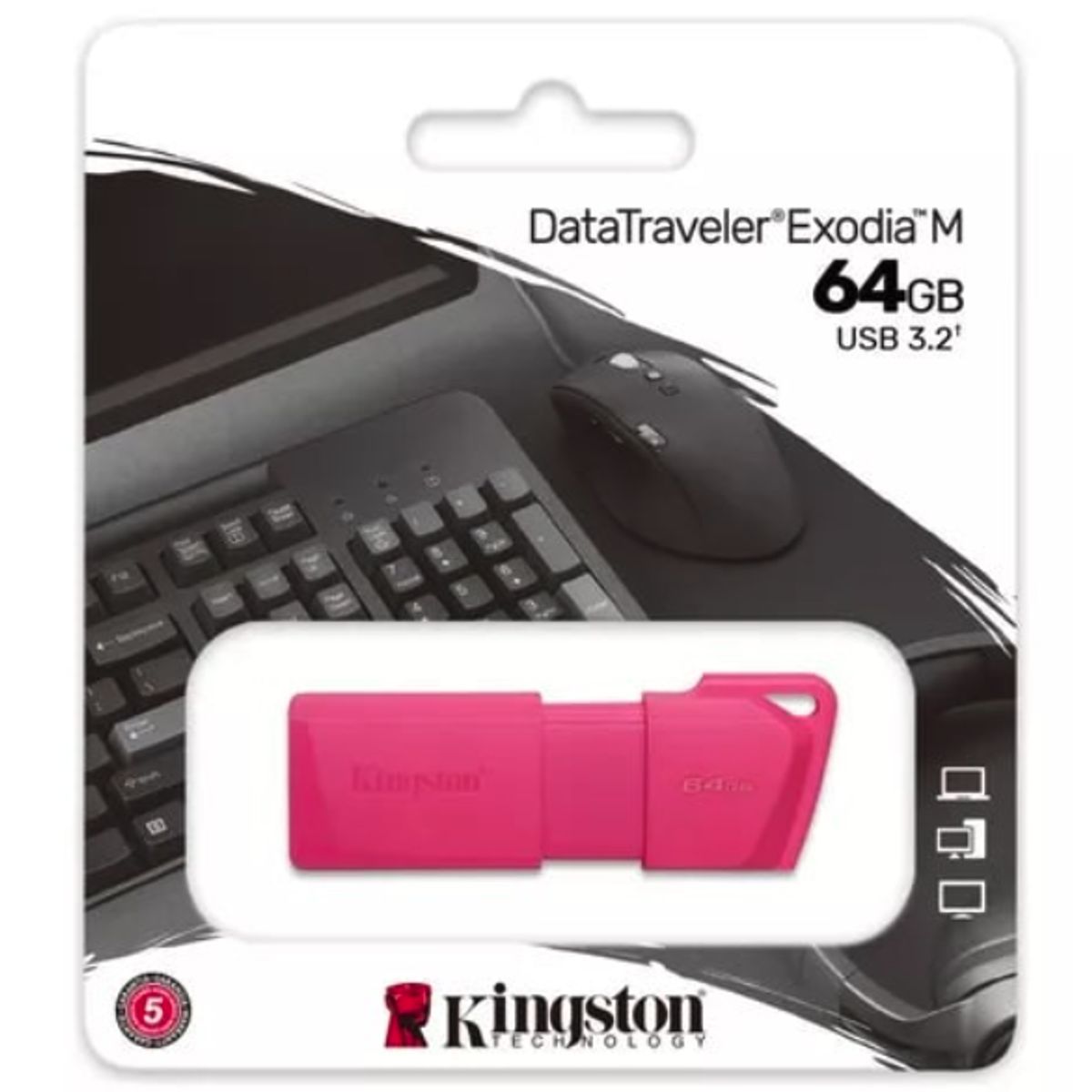 KINGSTON - Pendrive DataTraveler Exodia M USB 3.2 64GB Kingston - Rosa
