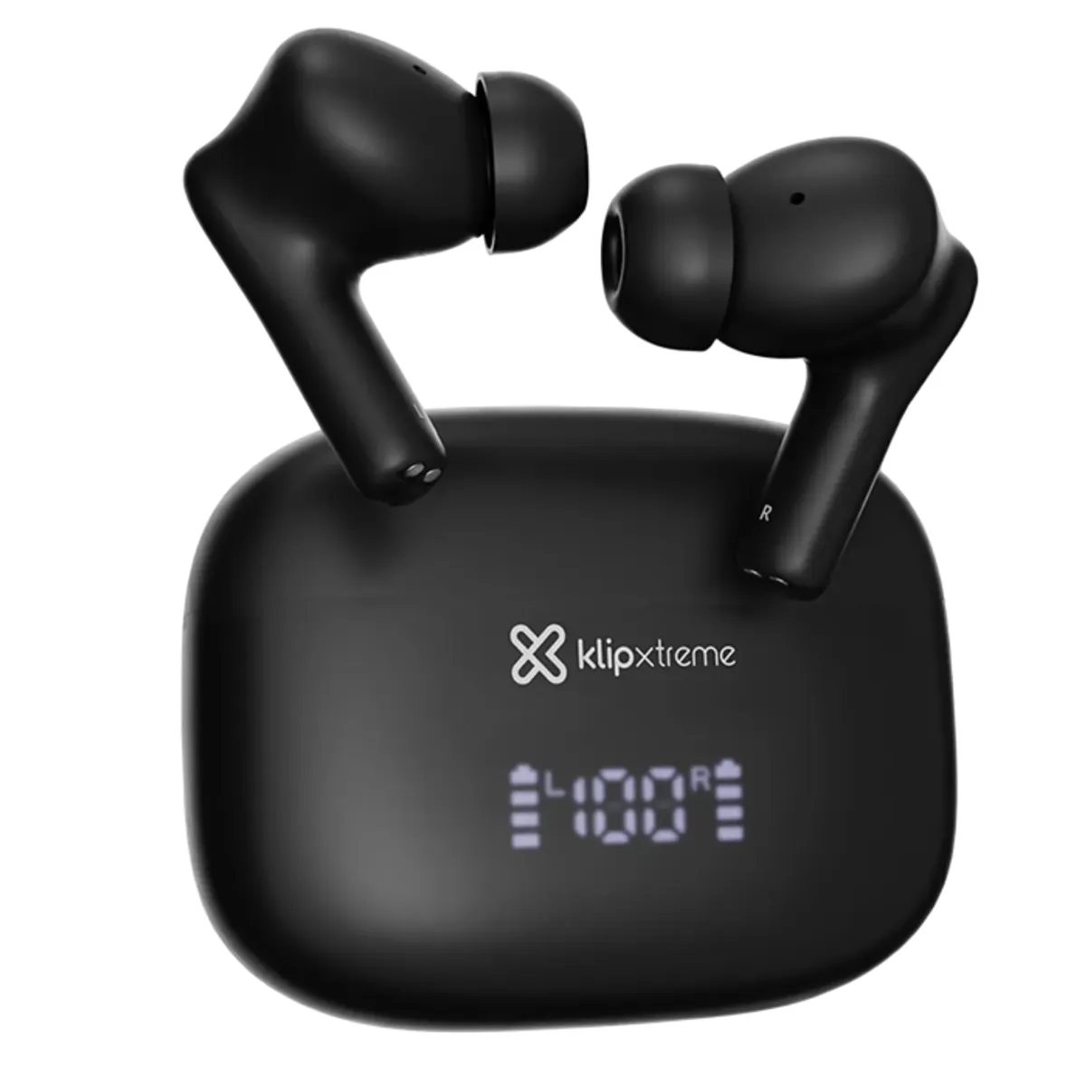 KLIPXTREME - Klip Xtreme KTE-850BK Audifonos TWS con ANC Híbrida, Bluetooth 5.4, Micrófono ENC, Control Táctil, IPX4, 26h Batería, Negro