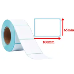 GENERICO - 10 Rollo Etiquetas Térmicas Autoadhesiva 100x65 500 Un/Rollo