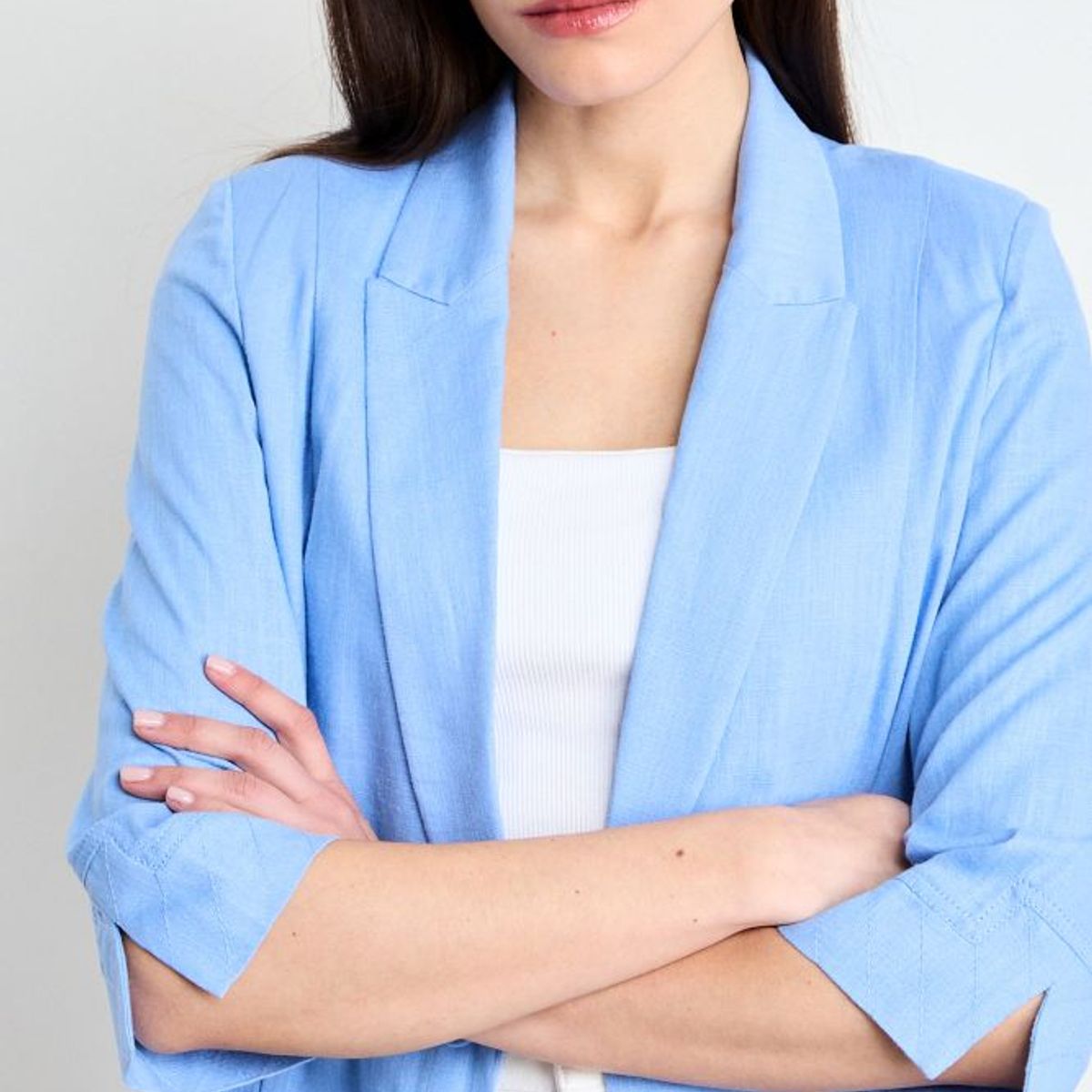 IO - Blazer Liso Mujer Celeste Io