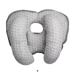 GENERICO - Cojín Almohada Paseo del Bebé Coche- Silla de Auto GRIS- BLANCO