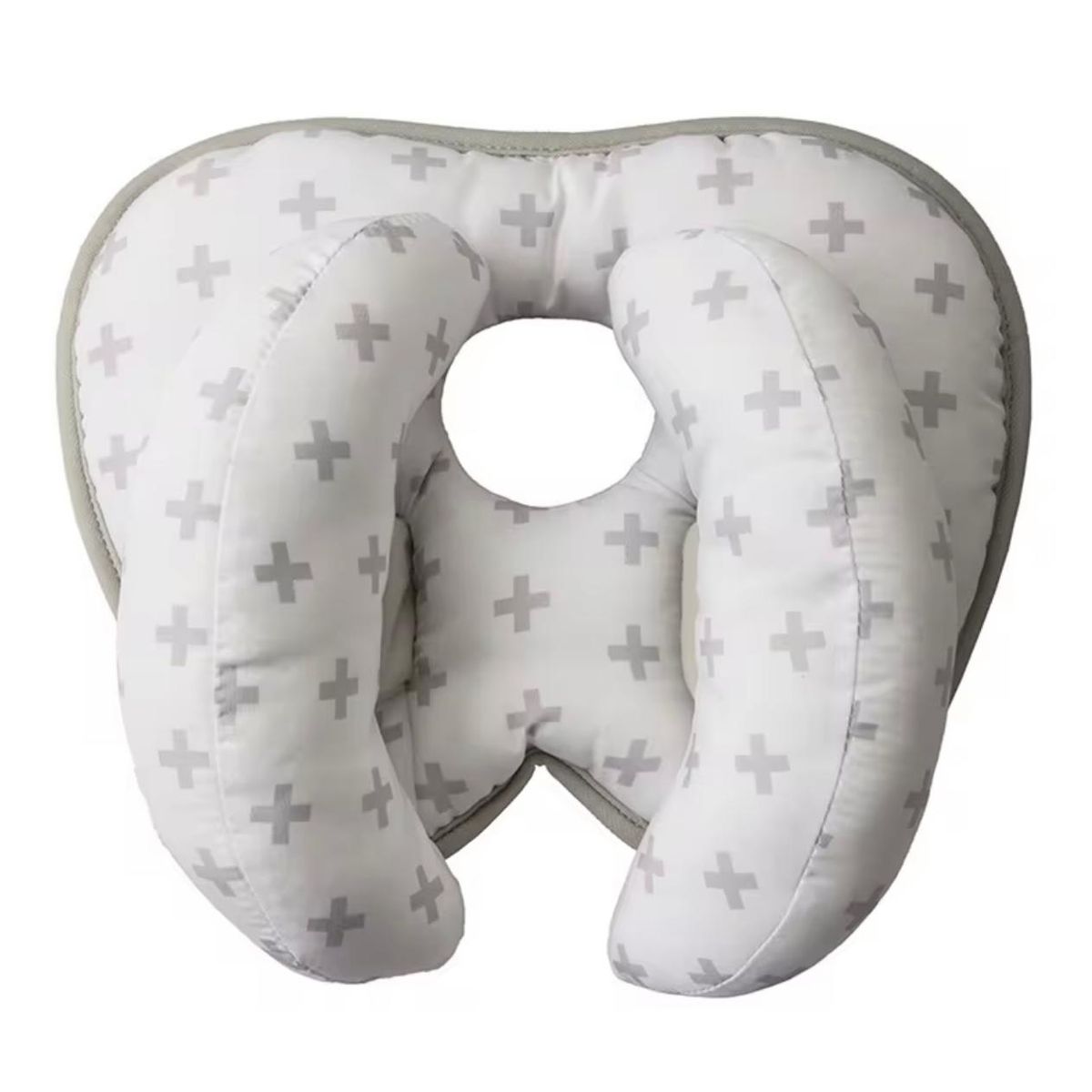 GENERICO - Cojín Almohada Paseo del Bebé Coche- Silla de Auto BLANCO-GRIS