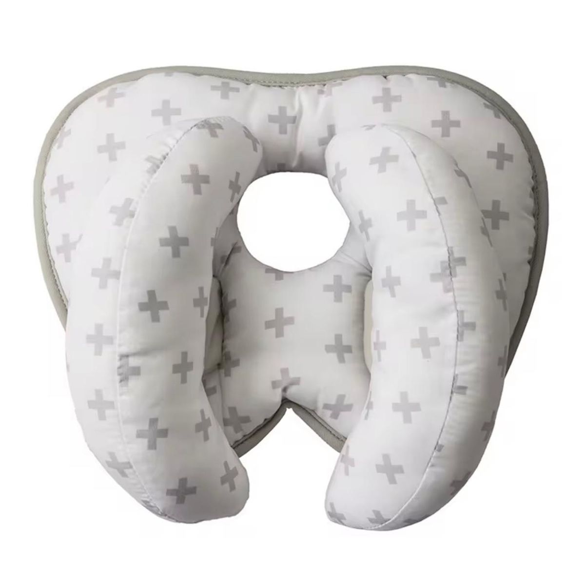 GENERICO - Cojín Almohada Paseo del Bebé Coche- Silla de Auto BLANCO-GRIS