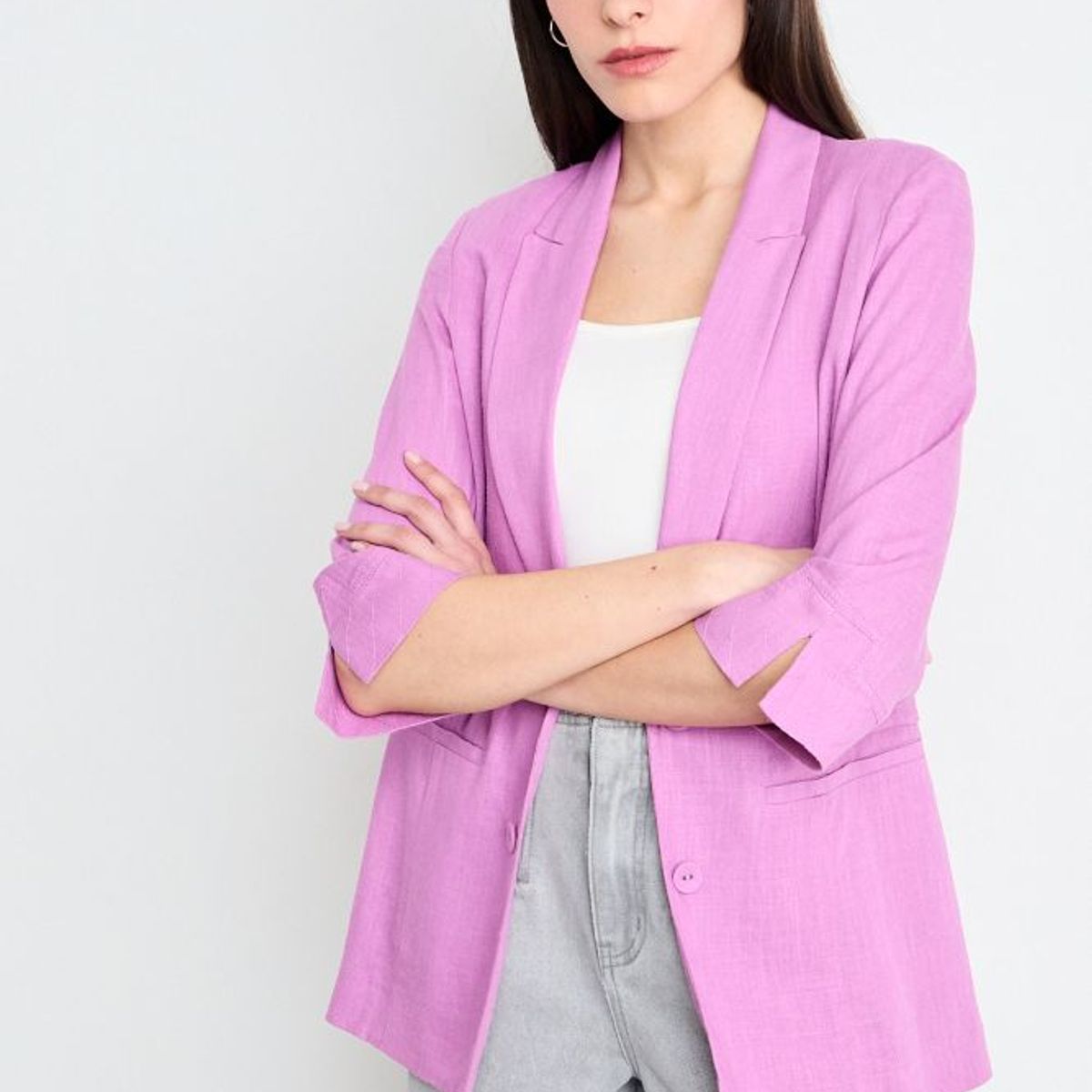 IO - Blazer Liso Mujer Fucsia Io