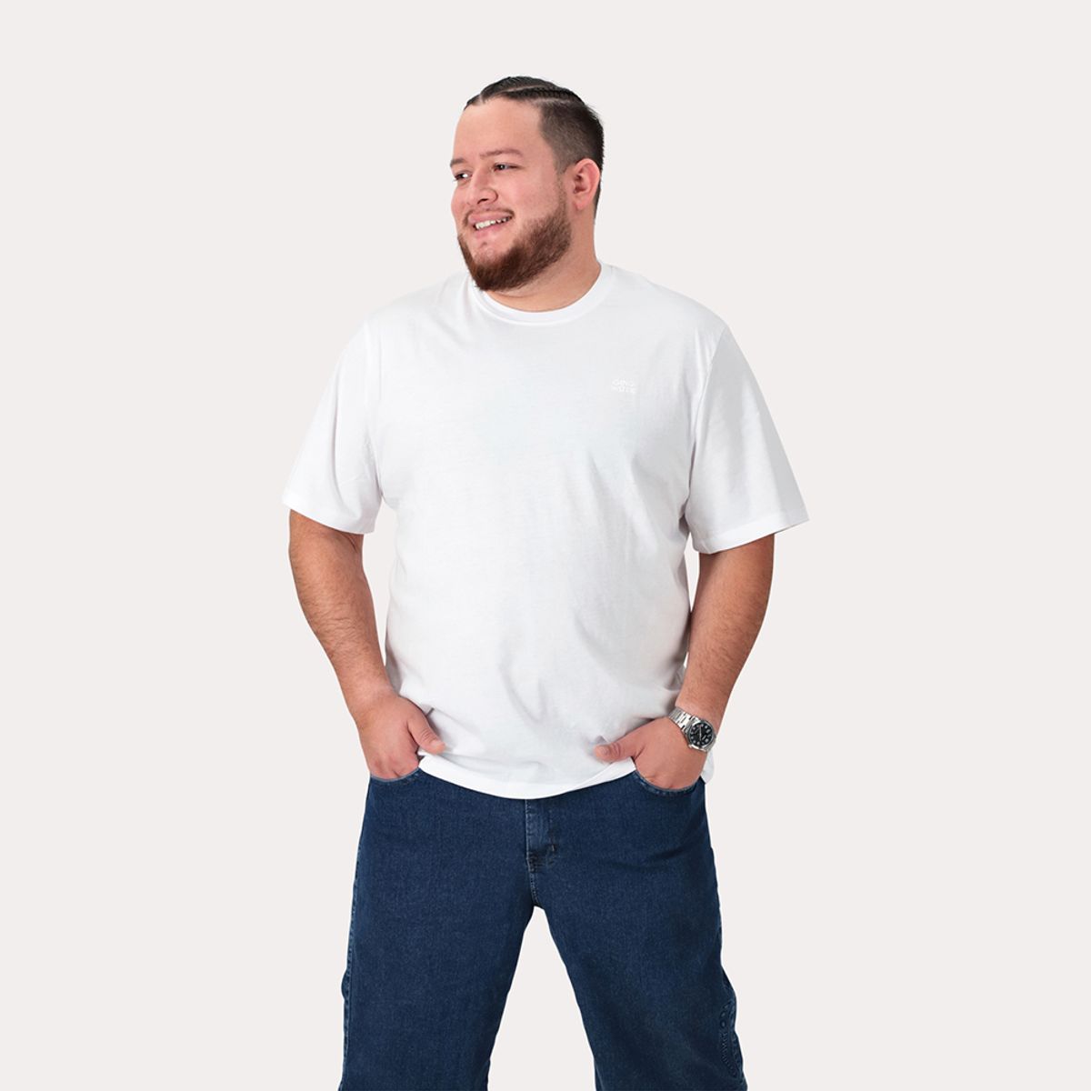 GANGSTER - Plus Polera MC Basica Grand C Blanco Gangster