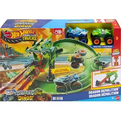 HOT WHEELS - Monster Trucks Tiburones Vs Dinosaurios