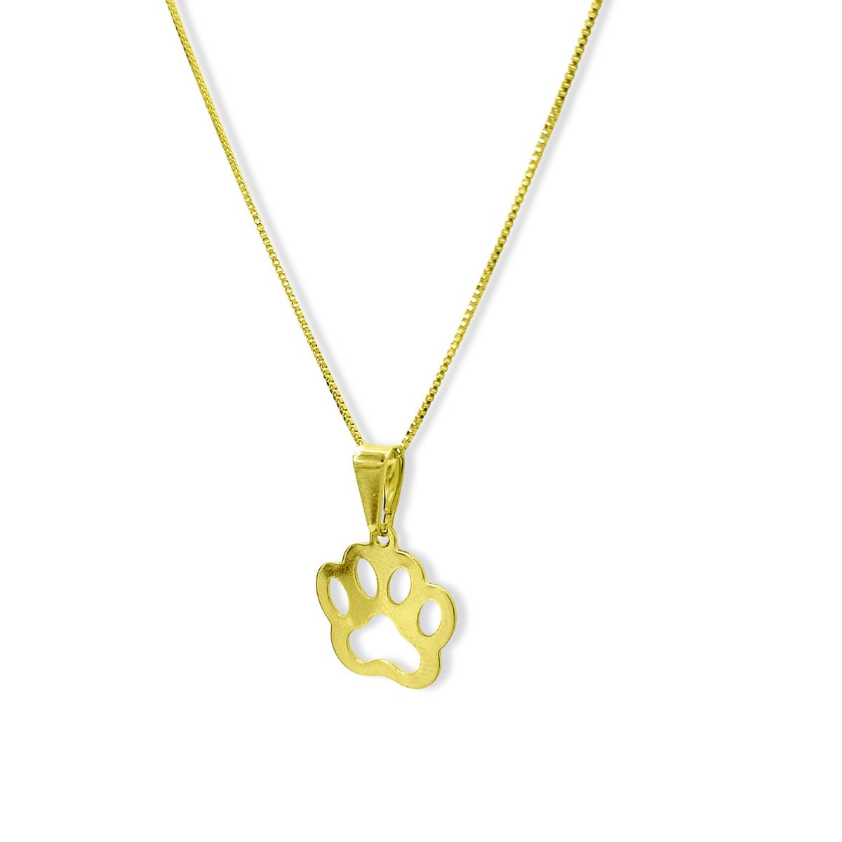 COGGIOLA - Collar Huella Perro Calada Cadena Veneciana Enchapado Oro 18K