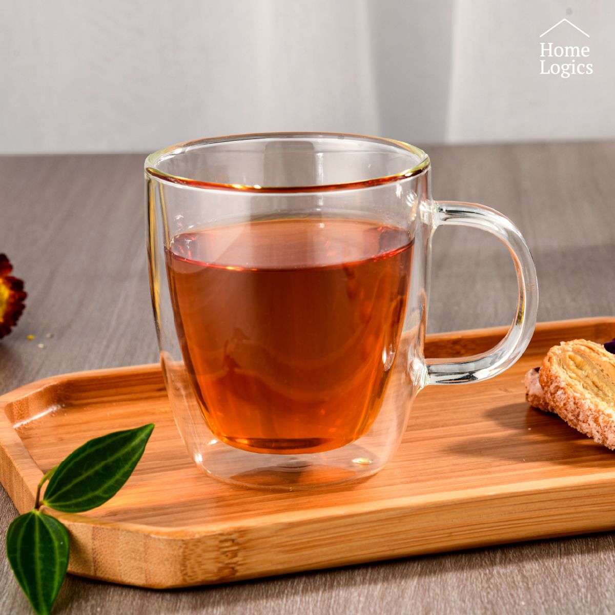 HOME LOGICS - Set 4 Tazas Vidrio Doble Pared 160 ml Home Logics Para Café Kiosclub