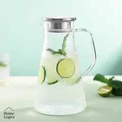 HOME LOGICS - Jarra Vidrio con Tapa Para Jugo Agua Bebida 18L