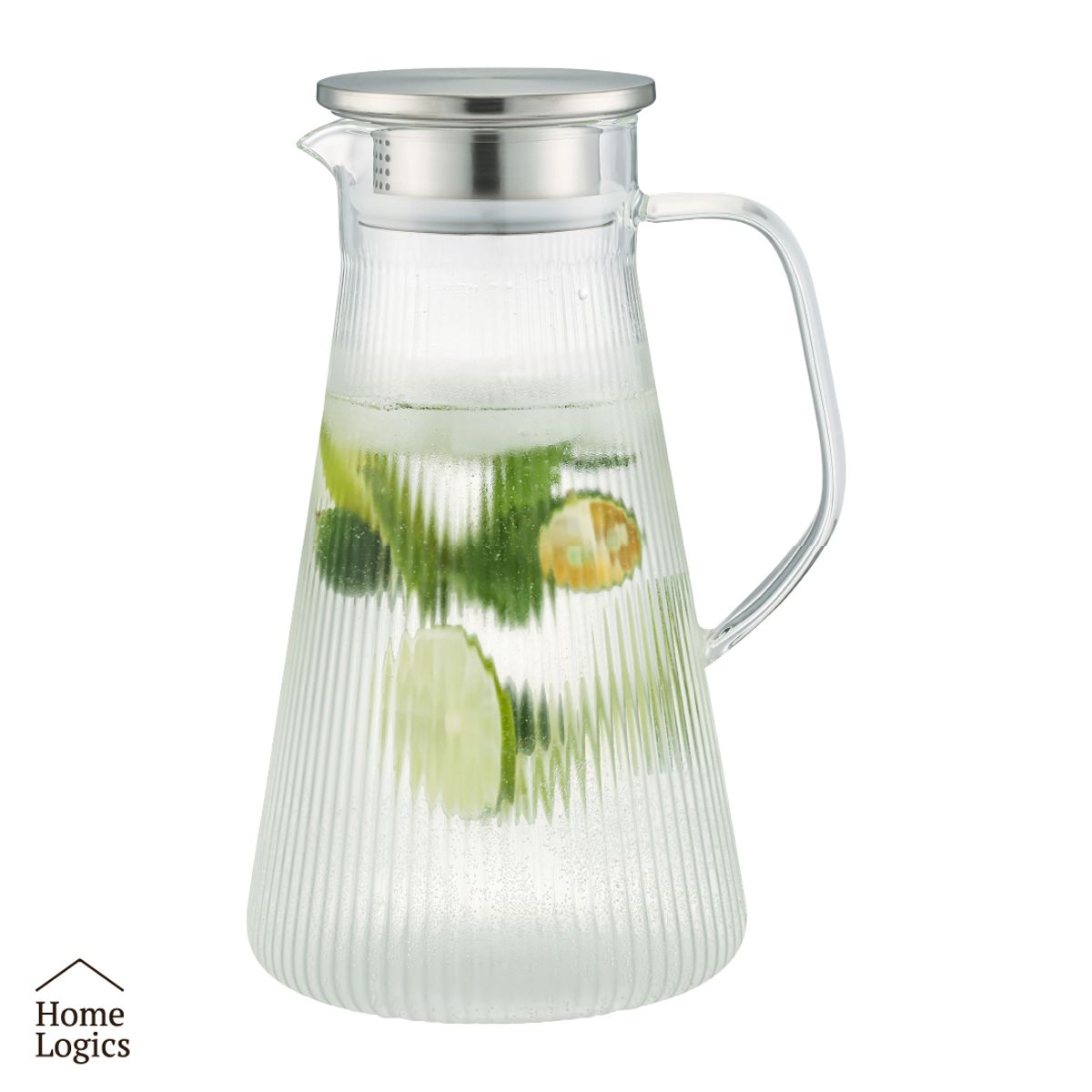 HOME LOGICS - Jarra Vidrio con Tapa Para Jugo Agua Bebida 18L Home Logics