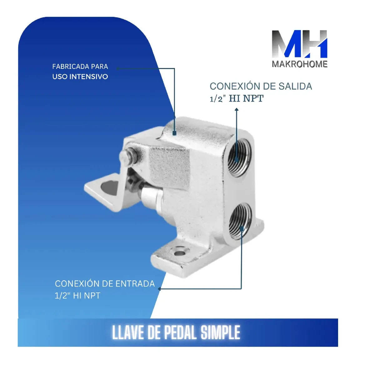 GENERICO - Llave Valvula Pedal Simple Bronce Accionamiento Automatico