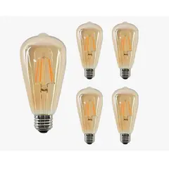WANT - Pack 5 Ampolleta Led St64 E27 8w 2700k