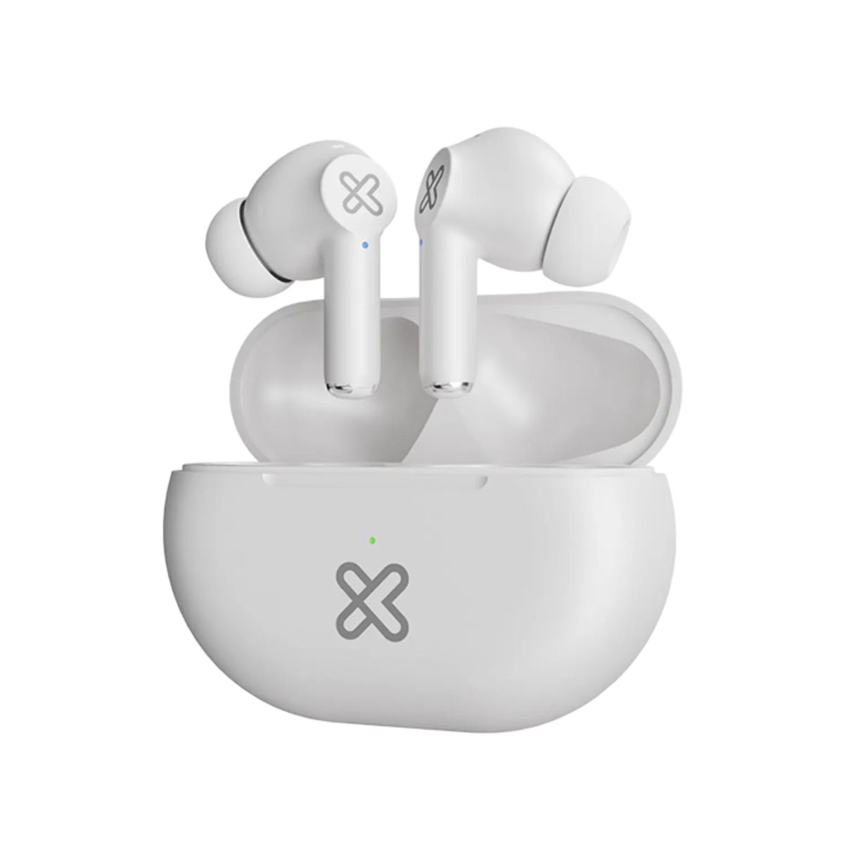 KLIPXTREME - Klip Xtreme KTE-015BK Buds-Fi TWS Audífonos Inalámbricos, Bluetooth 5.4, Micrófono ENC, 13mm, 17H de Autonomía, IPX4, Toque Inteligente, Compatible Siri y Google, Blanco