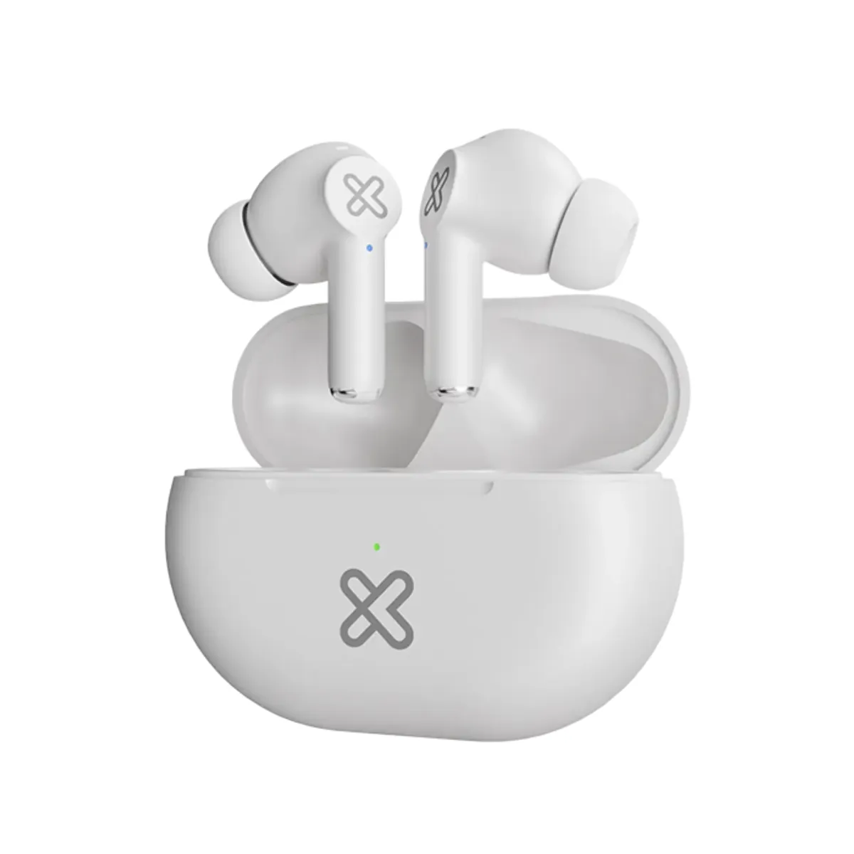KLIPXTREME - Klip Xtreme KTE-015BK Buds-Fi TWS Audífonos Inalámbricos, Bluetooth 5.4, Micrófono ENC, 13mm, 17H de Autonomía, IPX4, Toque Inteligente, Compatible Siri y Google, Blanco