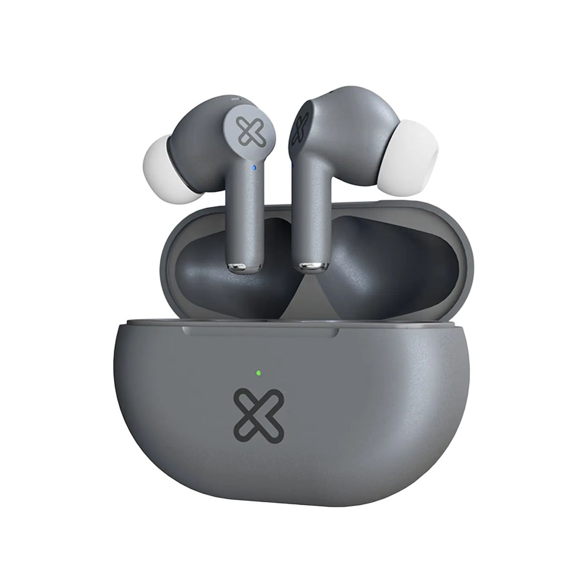 KLIPXTREME - Klip Xtreme KTE-015BK Buds-Fi TWS Audífonos Inalámbricos, Bluetooth 5.4, Micrófono ENC, 13mm, 17H de Autonomía, IPX4, Toque Inteligente, Compatible Siri y Google, Gris