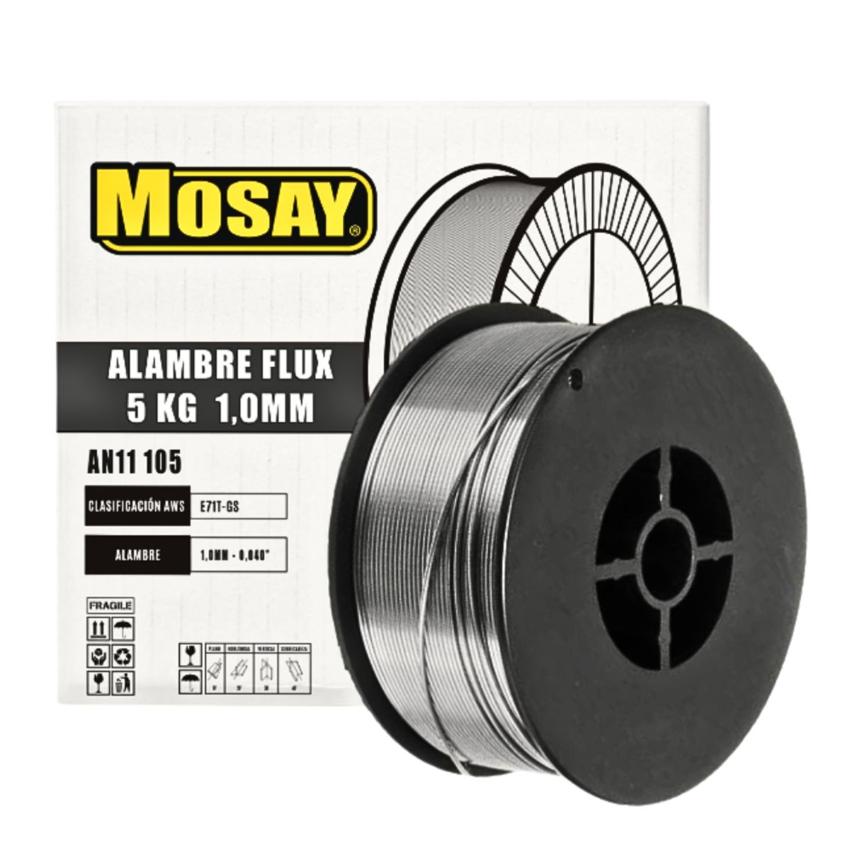 GENERICO - Soldadura Alambre Mig Flux Sin Gas 1.0mm 5kg MOSAY