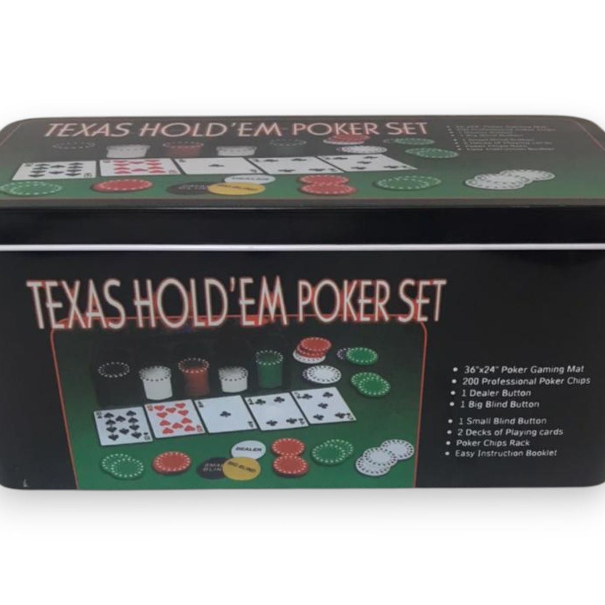 TEXAS HOLD 'EM - Set De Poker Texas Holdem 200 Fichas Profesional Set Caja