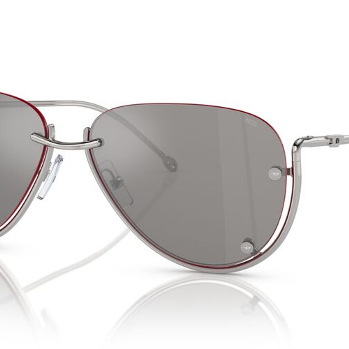 DIESEL - Anteojos De Sol Diesel DL1003 Shiny Silver Mirror Grey Plateado Unisex