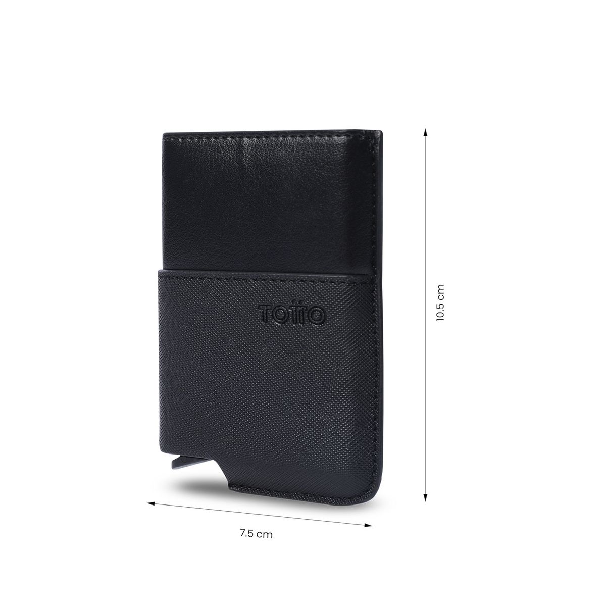 TOTTO - Porta Documentos Hombre Saffiano Tar con RFID Blocker Negro Totto