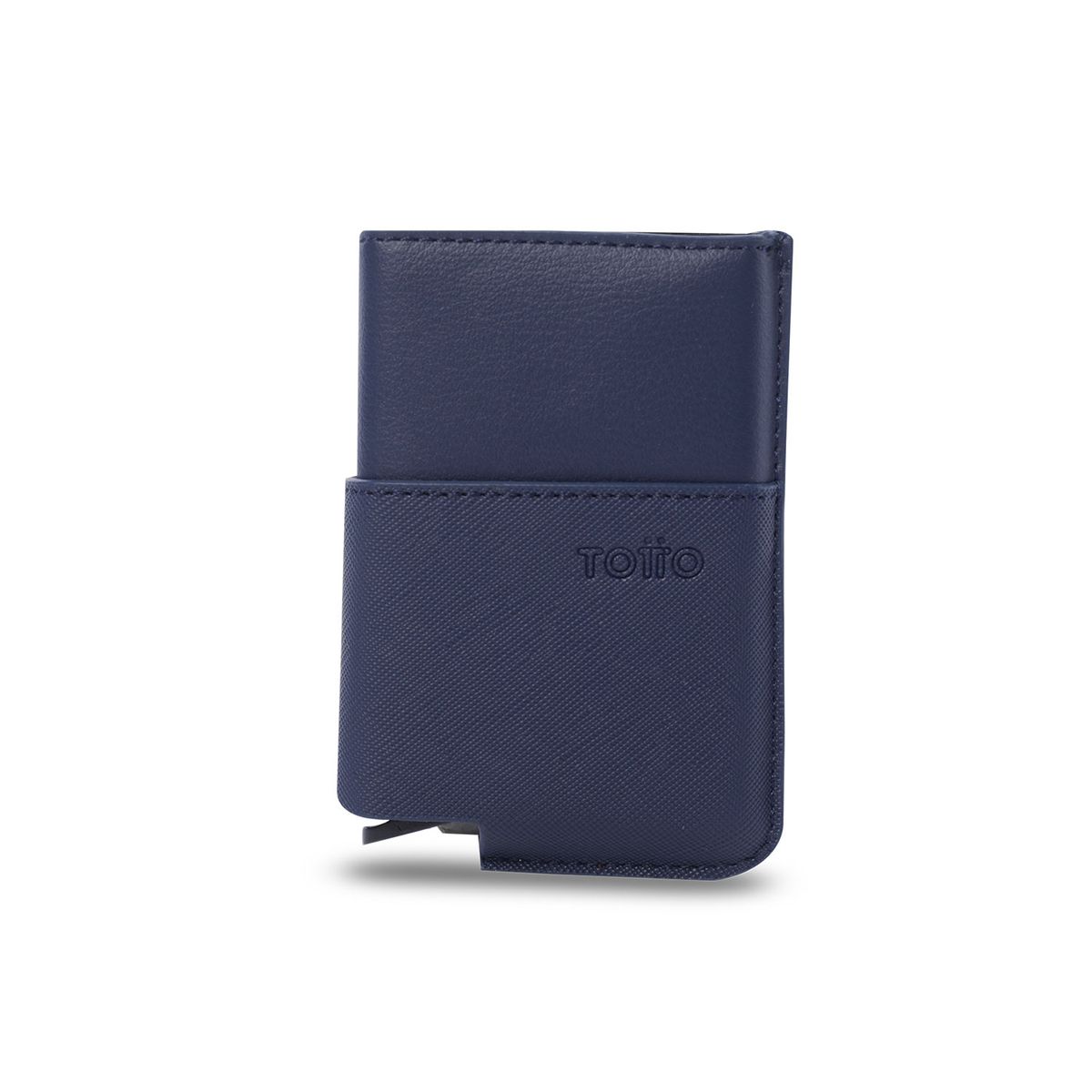 TOTTO - Porta Documentos Hombre Saffiano Tar con RFID Blocker Azul Totto