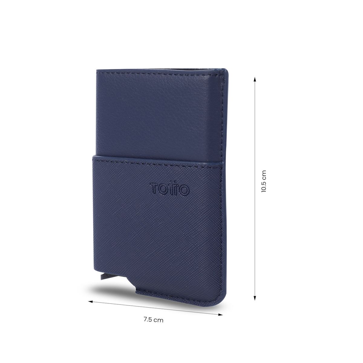 TOTTO - Porta Documentos Hombre Saffiano Tar con RFID Blocker Azul Totto