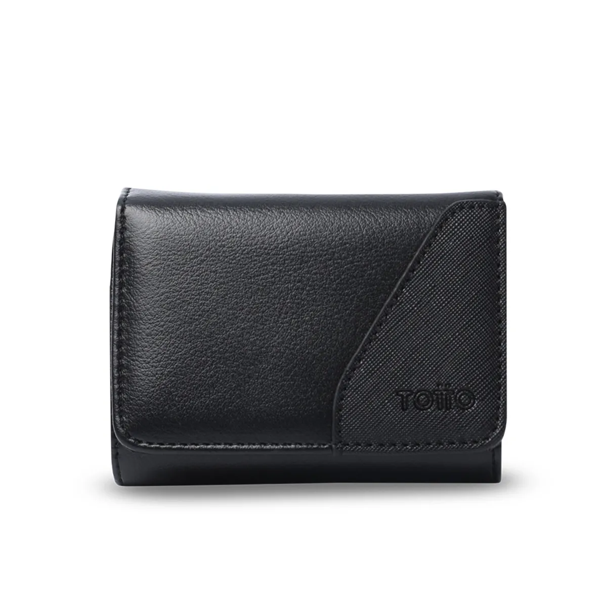 TOTTO - Billetera Totto Hombre Saffiano Sob con RFID Blocker Negra