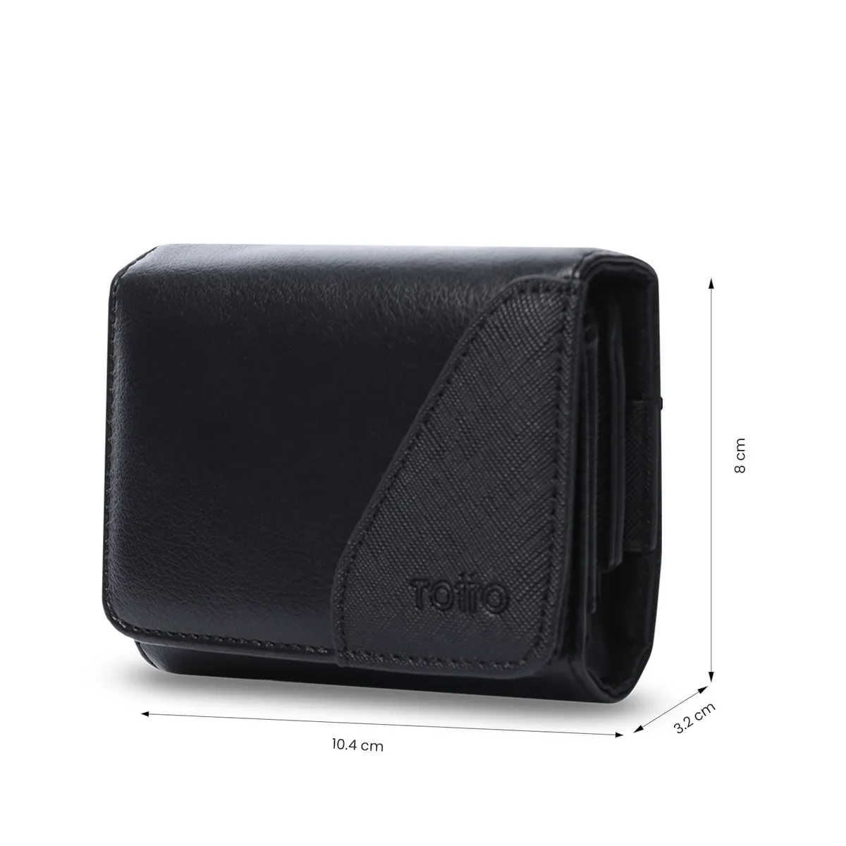 TOTTO - Billetera Totto Hombre Saffiano Sob con RFID Blocker Negra