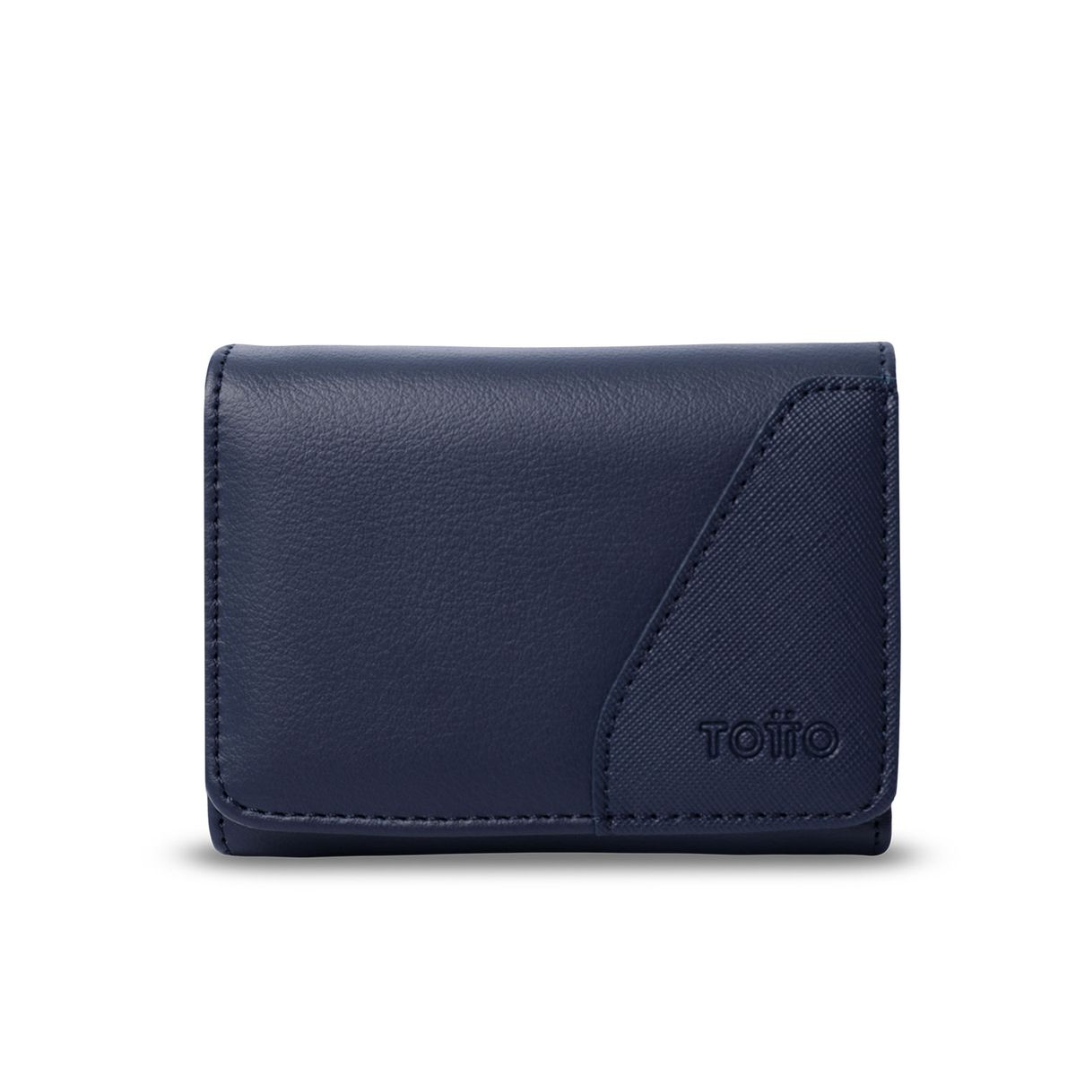 TOTTO - Billetera Totto Hombre Saffiano Sob con RFID Blocker Azul